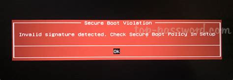 Image result for Secure Boot Failure
