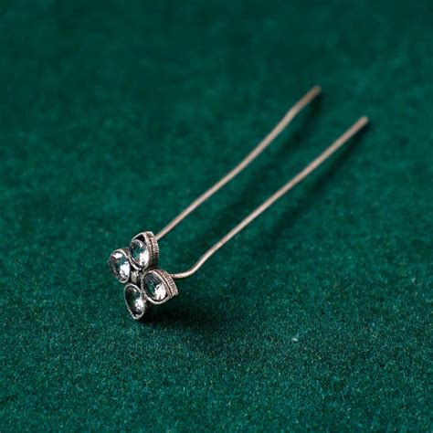 Buy Antique Silver Finish Oxidised Brass Base Stone Work Juda Pin ...