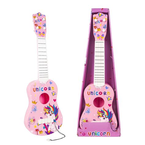Buy WISHKEY Unicorn Theme Guitar 4 Strings Acoustic Music Toys for Kids ...