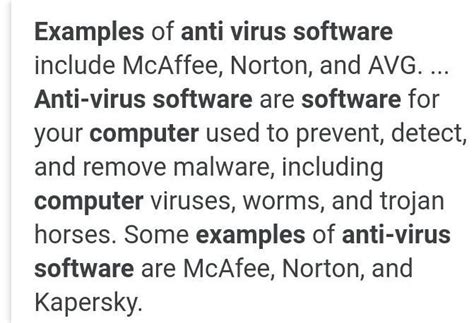 computer antivirus is the example of software - Brainly.in