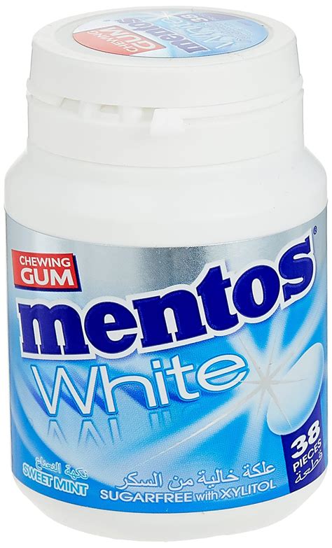 Mentos White Sugar Free Chewing Gum Sweet Mint Flavor 38pcs: Buy Online ...
