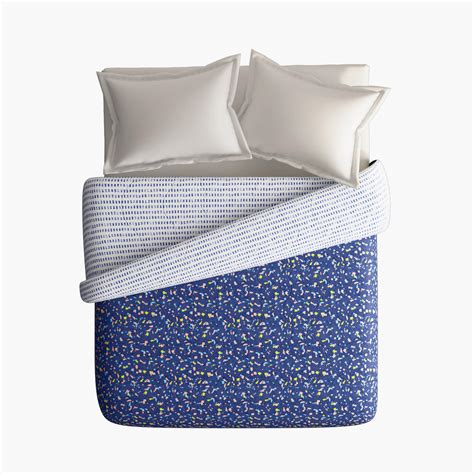 Buy PORTICO Hashtag Blue Printed Cotton King Comforter - 224x274cm from ...