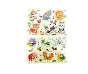 ROYCO Wooden Educational Puzzle Toys for Kids Boys and Girls (Animal ...