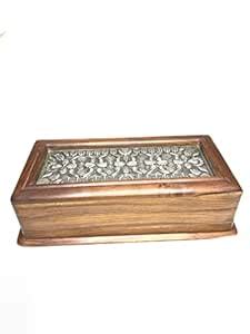 Buy Aspiration International SHEESHAM WOOD BOX WITH & CRAFTED ALUMINUM ...