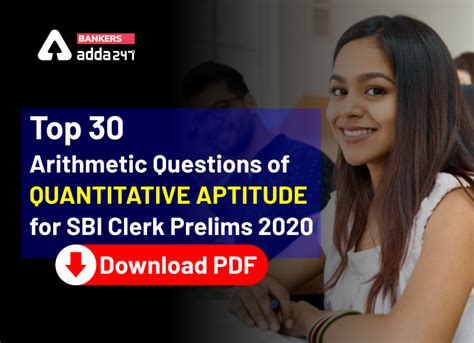 Top 30 Arithmetic Questions of Quantitative Aptitude for SBI Clerk ...