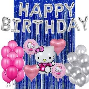 Wonder Hello Kitty Birthday Decoration Kit Silver 16inch foil HBD ...