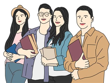 hand drawn student collage illustration 23564319 PNG