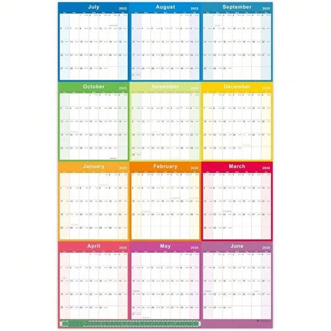 2025-2026 Yearly Wall Calendar - Annual Calendar 2025-2026, 2025-2026 ...