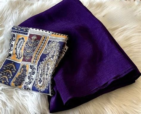 Buy SVPrints Embellished, Dyed, Solid/Plain Bollywood Chiffon Purple ...