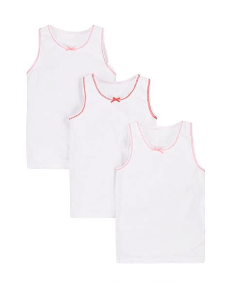Buy Girls Vests - 3 Pack - White Online at Best Price | Mothercare India