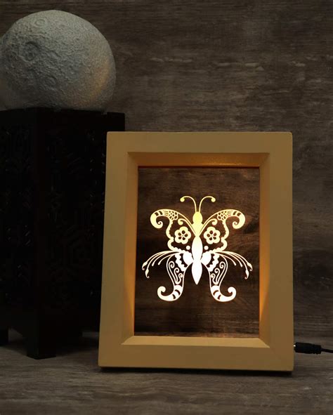 Buy The Butterfly 3D Illusion Acrylic Table Lamp(Color-Cream) Online at ...