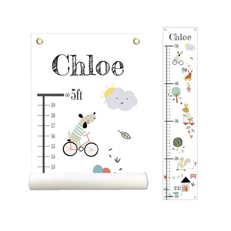 Buy Personalized Canvas Growth Chart for Kids, Height Chart for Kids ...