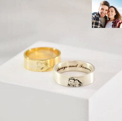 Customized Photo Engraved Ring With Inside Text – Wish Your Gifts