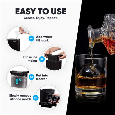 Buy Premium Clear Ice Ball Maker Mold - Whiskey Ice Ball Maker Large 2. ...