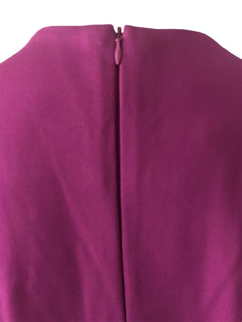 Raspberry Pink Puff Sleeve Pleated Midi Dress