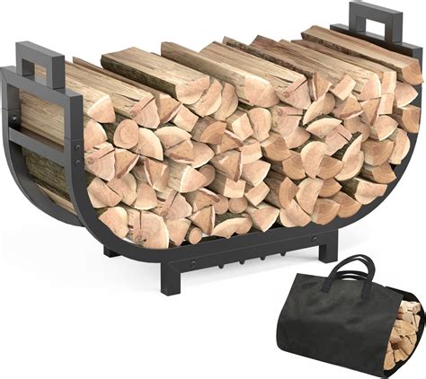 Amazon.com : GAVISCITY 30 Inch Firewood Rack Outdoor Indoor with Handle ...