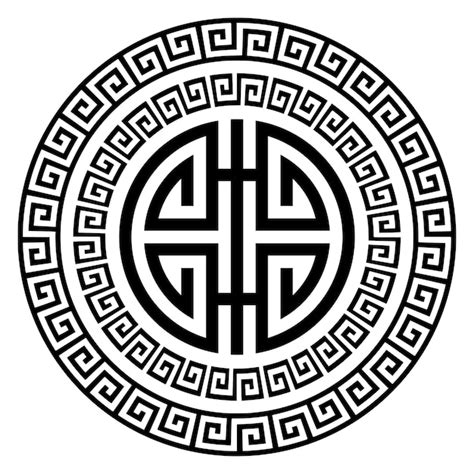 Vector round ethnic element circular mongolian national ornament ...