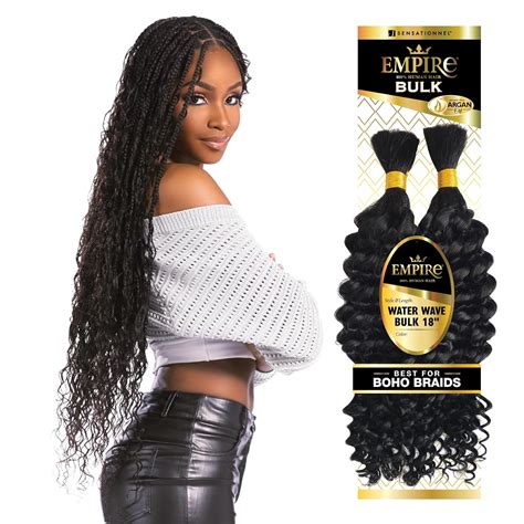 Amazon.com : Sensationnel Empire Bulk Braiding – Water Wave Human Hair ...