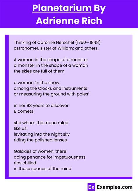Planetarium Poem by Adrienne Rich to Download