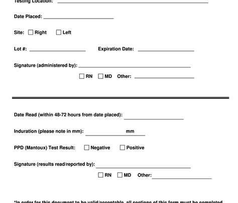 Image result for Free Printable TB Test Form