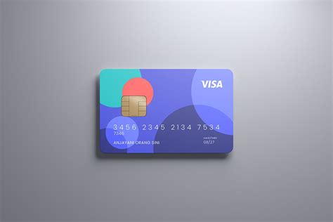 时尚高端逼真质感的信用卡银行卡芯片卡会员卡VI设计展示模型mockups - 云瑞设计