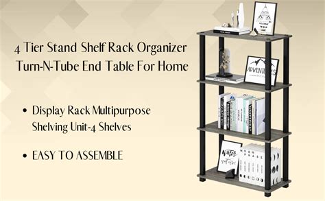 4 Tier Stand Shelf Rack Organizer Turn-N-Tube End Table – Star Work