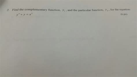 Finding Complementary Function 的图像结果