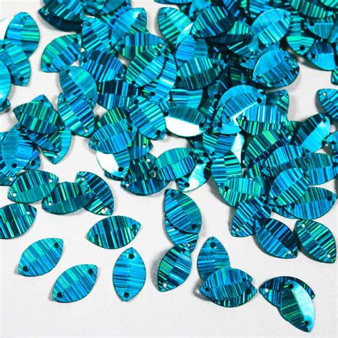 Buy Blue color Leaf shape crystal finish sequins online at wholesale ...