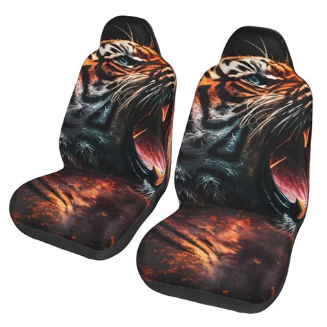 Fotbe Cool Tiger Pattern Automotive Seat Covers for Cars Trucks and ...