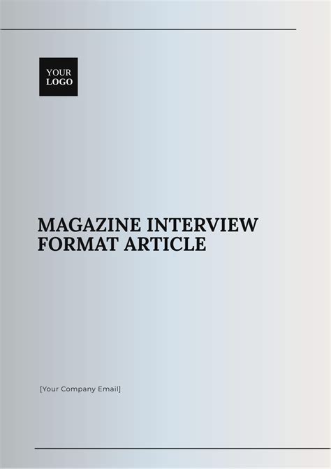 Interview Article for Magazine Example 的图像结果