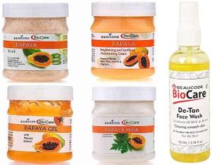 BEAUCODE BioCare Papaya Facial Kit 250gm Each with De-Tan Face Wash ...