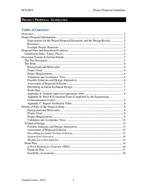 Image result for Sample of Reach Proposal with Table of Contents