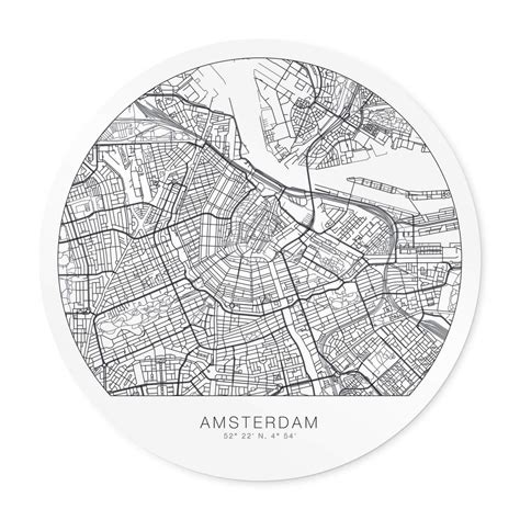 Poster round City of Amsterdam | wall-art.com