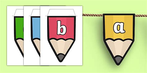 Alphabet on Pencil Bunting
