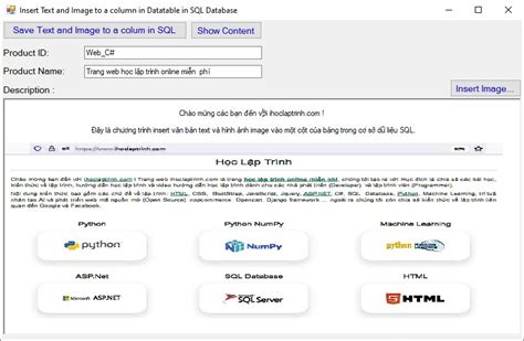 How to Insert Image in SQL Database Using C 的图像结果
