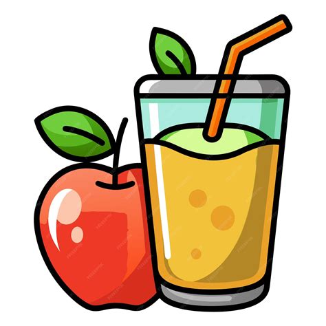 Tasty apple juice clipart vector art and illustration | Premium AI ...