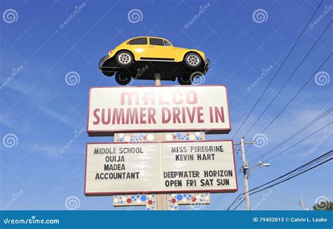 Malco Drive-in Movie Sign editorial stock photo. Image of movie - 79402813