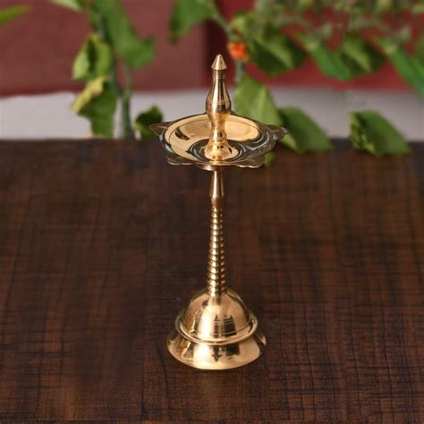 Buy Collectible India Brass Peacock Mahabharat Diya Oil Lamp (Golden ...