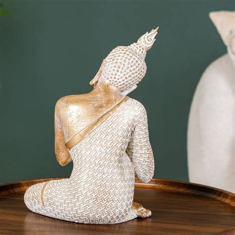 Serene Buddha Idol Showpiece For Home Decor Gold Online - Premium Decor ...