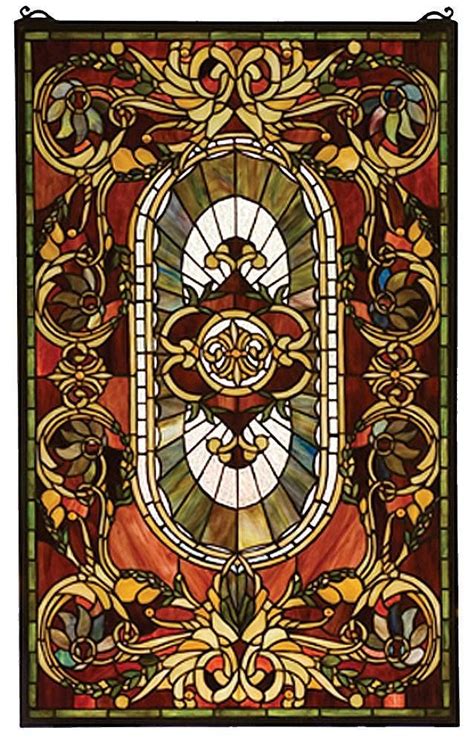 Regal Splendor Rectangular Stained Glass Window | 20x32 inches ...