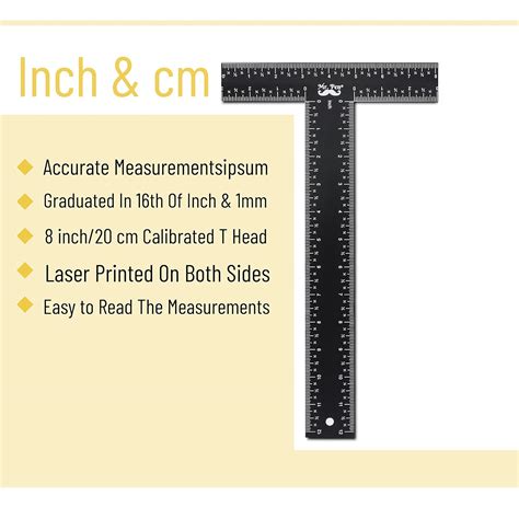 Buy Mr. Pen - T Square, T Ruler, 12 inch Metal Ruler, T Square Ruler ...