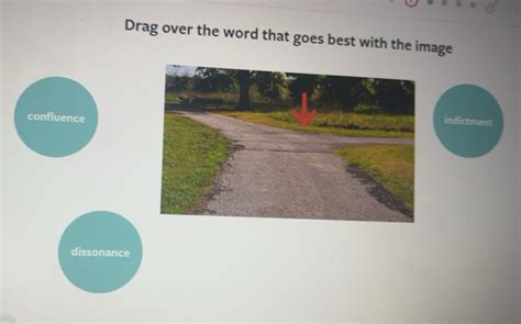 Solved: Drag over the word that goes best with the image confluence ...