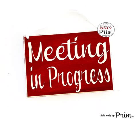 Meeting In Progress Sign 8x6 Virtual Meeting In Progress Please Do Not