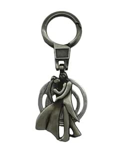 AUGEN Premium Couple-Grey Stainless Steel Keychain Metal For Gifting ...