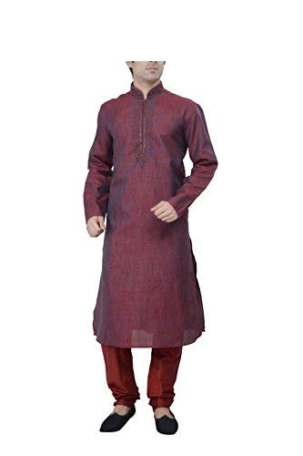 Buy Manish Creations Men's Cotton Kurta Set (8903796436867_Maroon_X ...