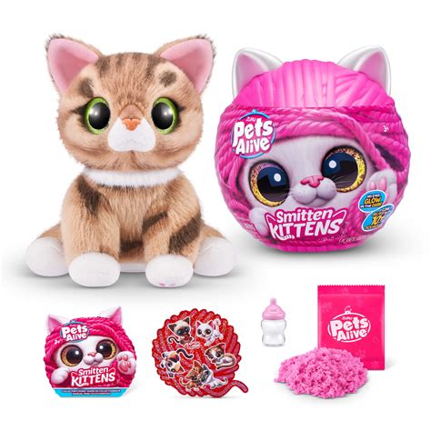 ZURU's Pets Alive Smitten Kittens Surprise: Cute Plush Tabby Cat Ginger Kids Toy with ...