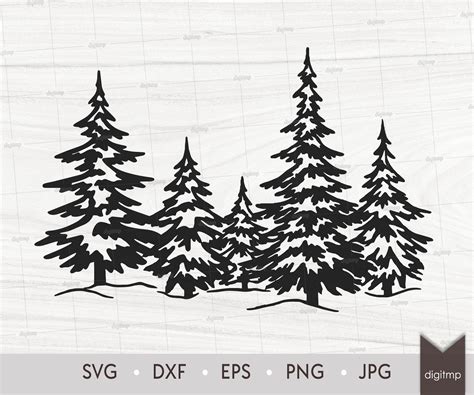 Forest Fir Trees Scene. Laser Cut Template. Nature Scene. SVG Files. Digital Silhouette. Instant ...