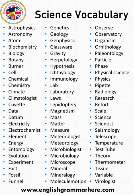 Image result for Science Vocabulary