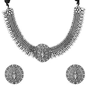 Yellow Chimes Jewellery Set for Women and Girls Traditional Silver ...