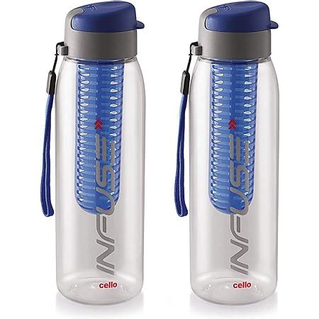 Cello Detox Fruit & Tea Infuser Glass Water Bottle|Leak Proof|BPA Free ...